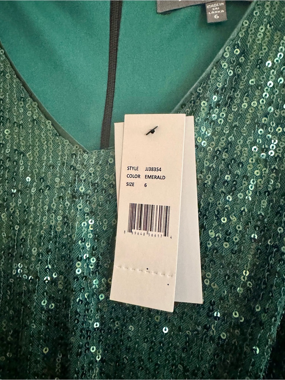 Julia Jordan Emerald Sequin Strapless Dress